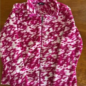 The North Face Vibrant Pink and White Fleece
